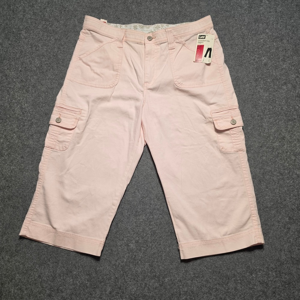 Lee Comfort Fit Capri Pants Sugar Pink Cargo Stretch Petite 14P 333023D NWT